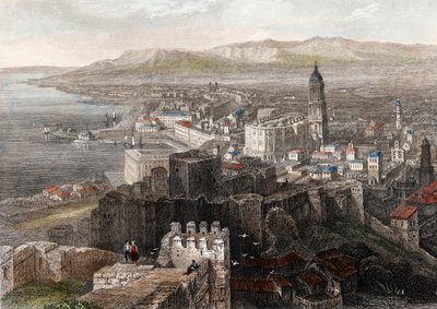 Uitzicht op Malaga, Spanje door English School